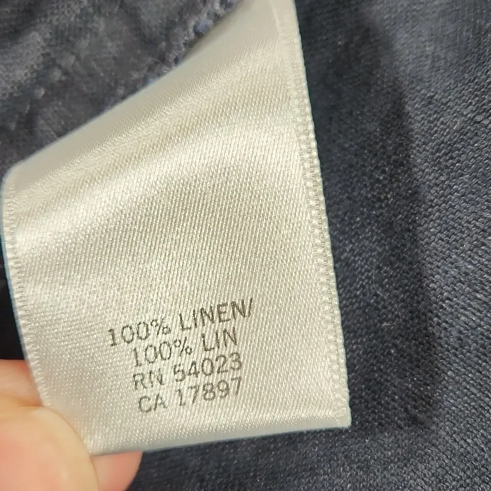 🔹️Banana Republic Dark Blue Martin Fit Cuffed Linen Pants Size 6